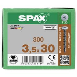 SPAX 0151010350303 vrut s půlkulatou hlavou 3.5 mm 30 mm T-STAR plus ocel 300 ks