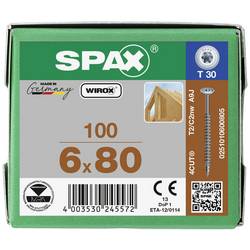 SPAX 0251010600805 R 88193 m.Spitze/T-STAR šroub do dřeva 6 mm 80 mm T-STAR plus ocel WIROX 100 ks