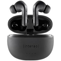 Intenso T300A Headset do uší (In Ear) Bluetooth® stereo černá Potlačení hluku Indikátor nabití, headset, Nabíjecí pouzdro, dotykové ovládání