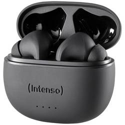 Intenso T300A Headset do uší (In Ear) Bluetooth® stereo černá Potlačení hluku Indikátor nabití, headset, Nabíjecí pouzdro, dotykové ovládání