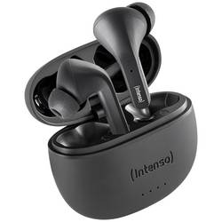Intenso T300A Headset do uší (In Ear) Bluetooth® stereo černá Potlačení hluku Indikátor nabití, headset, Nabíjecí pouzdro, dotykové ovládání
