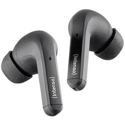 Intenso T300A Headset do uší (In Ear) Bluetooth® stereo černá Potlačení hluku Indikátor nabití, headset, Nabíjecí pouzdro, dotykové ovládání