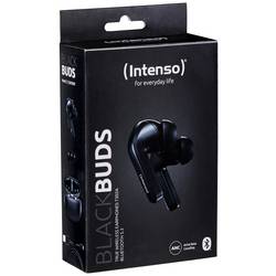 Intenso T300A Headset do uší (In Ear) Bluetooth® stereo černá Potlačení hluku Indikátor nabití, headset, Nabíjecí pouzdro, dotykové ovládání