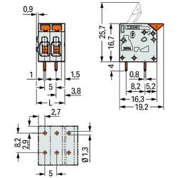 WAGO 2604-1103 svorkovnice pro tiskárny 4 mm² Pólů 3 1 ks