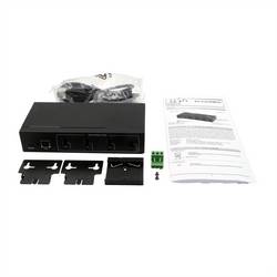 Exsys EXSYS - EX-11214HMVS 4 Port USB 2.0 Metall Hub Netzteil DIN-Rail-Kit Genesys USB Hub černá