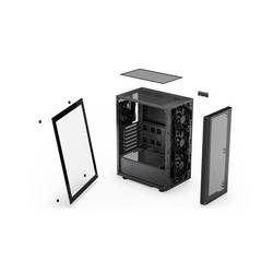 endorfy Ventum 200 Air midi tower PC skříň černá 4 předinstalované ventilátory, boční okno, prachový filtr