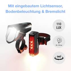 FISCHER FAHRRAD sada světel na kolo PLUS 110 + TWIN STOP LED černá