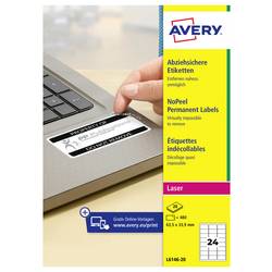 Avery-Zweckform L6146-20 bezpečnostní štítky 63.5 x 33.9 mm poylesterová fólie bílá 480 ks trvalé laserová tiskárna