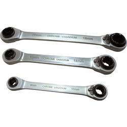 TOOLCRAFT 819162 sada oboustranných ráčnových klíčů 3dílná Délka klíče (cm) (jen pro nadpis) 8 - 19 mm