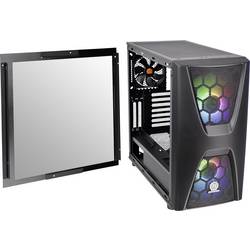 Thermaltake Commander C34 TG midi tower PC skříň, herní pouzdro černá 2 předinstalované LED ventilátory, 1 předinstalovaný ventilátor, kompatibilní s LCS,