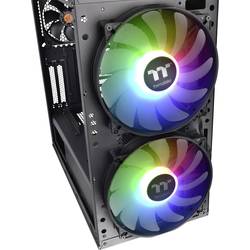 Thermaltake Commander C34 TG midi tower PC skříň, herní pouzdro černá 2 předinstalované LED ventilátory, 1 předinstalovaný ventilátor, kompatibilní s LCS,