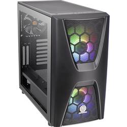 Thermaltake Commander C34 TG midi tower PC skříň, herní pouzdro černá 2 předinstalované LED ventilátory, 1 předinstalovaný ventilátor, kompatibilní s LCS,