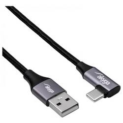 Akyga USB kabel USB 2.0 USB-C ® zástrčka 30 cm černá opletený AK-USB-58