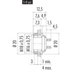 binder 09 0320 80 05 09 0320 80 05-20 přírubová zásuvka , 1 ks