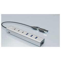 i-tec CAHUBMETAL7 USB Hub 4 + 3 porty USB-A, USB-C® USB 3.1 Gen1 5 GBit/s šedá CAHUBMETAL7