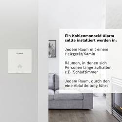 Bosch Home Comfort D-CO, 7736606211 detektor oxidu uhelnatého na baterii, detekce oxidu uhelnatého (CO)