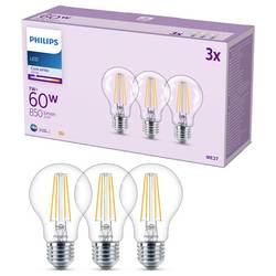 Philips 8719514450936 LED Energetická třída (EEK2021) E (A - G) E27 klasická žárovka 7 W = 60 W přírodní bílá 3 ks