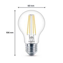 Philips 8719514450936 LED Energetická třída (EEK2021) E (A - G) E27 klasická žárovka 7 W = 60 W přírodní bílá 3 ks