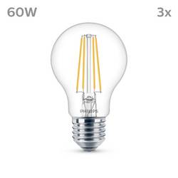 Philips 8719514450936 LED Energetická třída (EEK2021) E (A - G) E27 klasická žárovka 7 W = 60 W přírodní bílá 3 ks