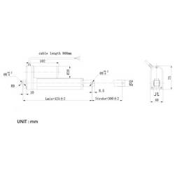 TRU COMPONENTS lineární servomotor TC24-300-1000 HS TC-14973428 délka 300 mm Posuvná síla 1000 N 24 V/DC 1 ks
