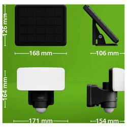 Philips LED Tylus 929004632401 venkovní solární nástěnné osvětlení s PIR senzorem LED 6 W černá