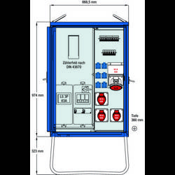 AS Schwabe A-V-E 2 44 kVA elektrický rozvaděč na stavbu 61832 400 V 80 A
