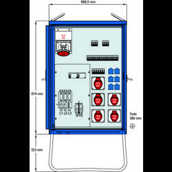 AS Schwabe V-E 1 55 kVA elektrický rozvaděč na stavbu 61841 400 V 80 A