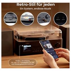 Reflexion HIF2084IR internetové rádio DAB+, CD přehrávač, Bluetooth®, vč. reproduktorů, černá, hnědá