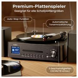Reflexion internetové rádio DAB+, CD přehrávač, Bluetooth®, vč. reproduktorů, černá, hnědá