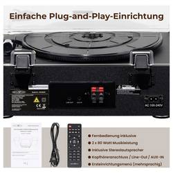Reflexion HIF2084IR internetové rádio DAB+, CD přehrávač, Bluetooth®, vč. reproduktorů, černá, hnědá