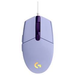 Logitech G203 LIGHTSYNC herní myš, přenos kabelový, 6 tlačítko, 8000 dpi, fialová