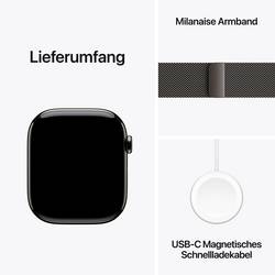 Apple Watch Series 11 GPS + Cellular 46 mm Titanový kryt Řemínek Milanese Loop břidlicová M/L