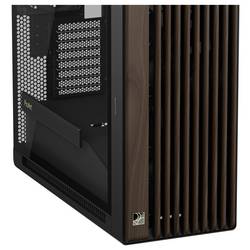 Asus GEH PROART PA602 WALNUT WOOD TG PWM midi tower PC skříň černá, dřevo