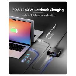 ICY BOX IB-PS2401 USB nabíjecí hub, GaN, 4x USB-C®, 2x USB A, 240 W, černá