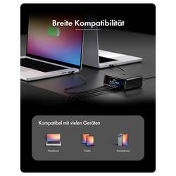 ICY BOX IB-PS2401 USB nabíjecí hub, GaN, 4x USB-C®, 2x USB A, 240 W, černá