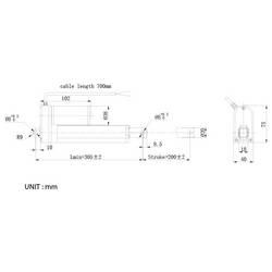TRU COMPONENTS lineární servomotor TC24-200-250 TC-14973348 délka 200 mm Posuvná síla 250 N 24 V/DC 1 ks