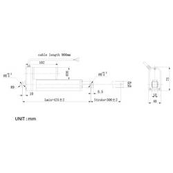 TRU COMPONENTS lineární servomotor TC12-300-1000 HS TC-14973392 délka 300 mm Posuvná síla 1000 N 12 V/DC 1 ks
