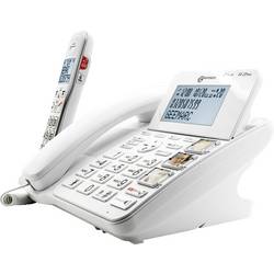 Geemarc AMPLIDECT 595 COMBI šňůrový telefon pro seniory záznamník, handsfree, optická signalizace hovoru, kompatibilní s naslouchadly bílá