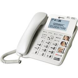 Geemarc AMPLIDECT 595 COMBI šňůrový telefon pro seniory záznamník, handsfree, optická signalizace hovoru, kompatibilní s naslouchadly bílá