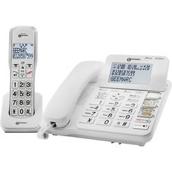 Geemarc AMPLIDECT 595 COMBI šňůrový telefon pro seniory záznamník, handsfree, optická signalizace hovoru, kompatibilní s naslouchadly bílá