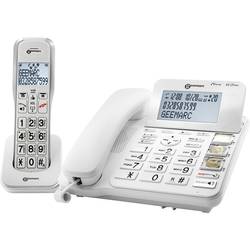Geemarc AMPLIDECT 595 COMBI šňůrový telefon pro seniory záznamník, handsfree, optická signalizace hovoru, kompatibilní s naslouchadly bílá
