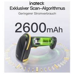 inateck BCST-35_black skener čárových kódů Bluetooth 1D, 2D LED Černá ruční skener vč. stojánku