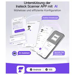 inateck BCST-35_black skener čárových kódů Bluetooth 1D, 2D LED Černá ruční skener vč. stojánku