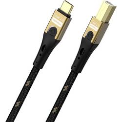 Oehlbach Kabel USB-C USB 2.0 USB-C®, USB-B zástrčka 3 m černá/zlatá stínění pletivem D1C9549
