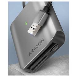 AXAGON CRE-S3 externí čtečka paměťových karet / hub USB 3.0 šedá, černá