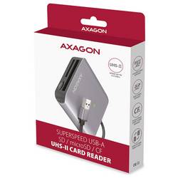 AXAGON CRE-S3 externí čtečka paměťových karet / hub USB 3.0 šedá, černá