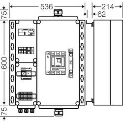 Hensel 20001498 PV odpojovač Hensel 70kVA, 4-p. m.LS+na mi AE 3224 Bod odpojení FV 1 ks