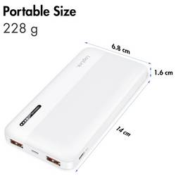 LogiLink PA0372W powerbanka Li-Ion, 10000 mAh, Rychlé nabíjení, bílá, Indikátor stavu