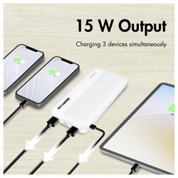 LogiLink PA0372W powerbanka Li-Ion, 10000 mAh, Rychlé nabíjení, bílá, Indikátor stavu