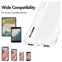 LogiLink PA0372W powerbanka Li-Ion, 10000 mAh, Rychlé nabíjení, bílá, Indikátor stavu